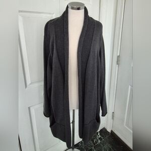 J Jill 4X Charcoal Grey Roll Collar Cardigan